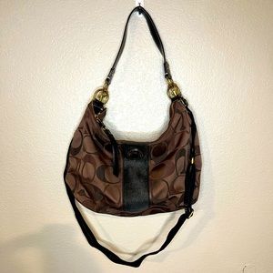 Large brown and black Coach purse